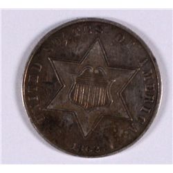 1862 3 CENT SILVER, AU