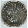 Image 1 : 1877-S SEATED HALF DOLLAR, AU/BU  NICE!!