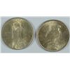 Image 2 : (2) 1922 PEACE SILVER DOLLAR, BOTH AU/BU