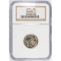 1937 BUFFALO NICKEL, NGC MS-65