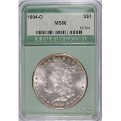 1904-O MORGAN SILVER DOLLAR, NTC MS-66 BLAZING WHITE!!