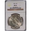 Image 1 : 1925 PEACE DOLLAR NGC MS-62