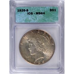 1926-S PEACE DOLLAR ICG MS-64