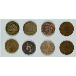 (8) INDIAN HEAD CENTS (57, 58 SL, 59, 60, 62, 63, 64 BR, 65)