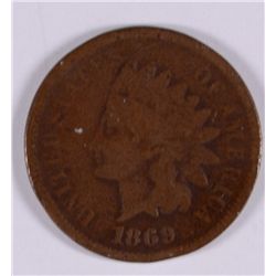 1869 INDIAN HEAD CENT, VG+  KEY!