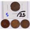 Image 1 : INDIAN CENTS: 1867-GOOD, 1880-XF, 1883-AG, 1873-GOOD