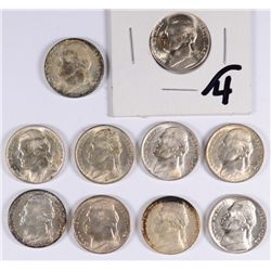 SILVER "WARTIME" BU NICKEL. Various Dates