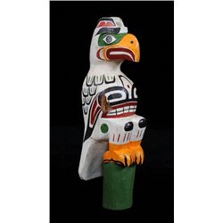 Kwaguilth Thunderbird Pipe Signed Stan Hunt III  6 1/2" H. 2" W.  Good Condition with Loss On One Si
