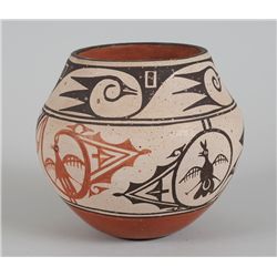 Zia Pueblo Pottery Jar with Spalling and Unique Thunderbird Design ca. 1960's by Helen Gauchupia 6 1
