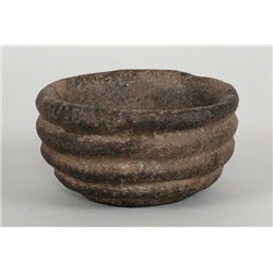 Ribbed Stone Bowl 4 3/4" W. 2 1/2" H. - Phil Thiemer Collection