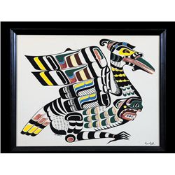 Early Henry Speck Original Painting of a Crane 20 1/2"x 25 1/2" Framed  Good Condition