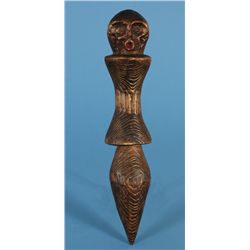 Old Kwakiutl Wood Dagger Used in Copper Breaking Ceremony 11 1/2" H.  Good Condition