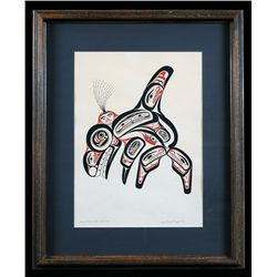 Bill Reid Serigraph "Haida Killer Whale Skaina" 47/600 '73  22"x 28"  Good Condition
