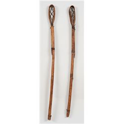 Pair of Early Cherokee Lacrosse Sticks 35" L.  Good Condition