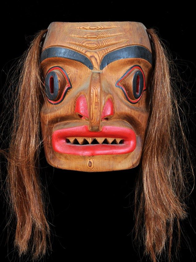 Haida Shark Mask Carved by Andy Wesley 15" H. 13" W. Good Condition