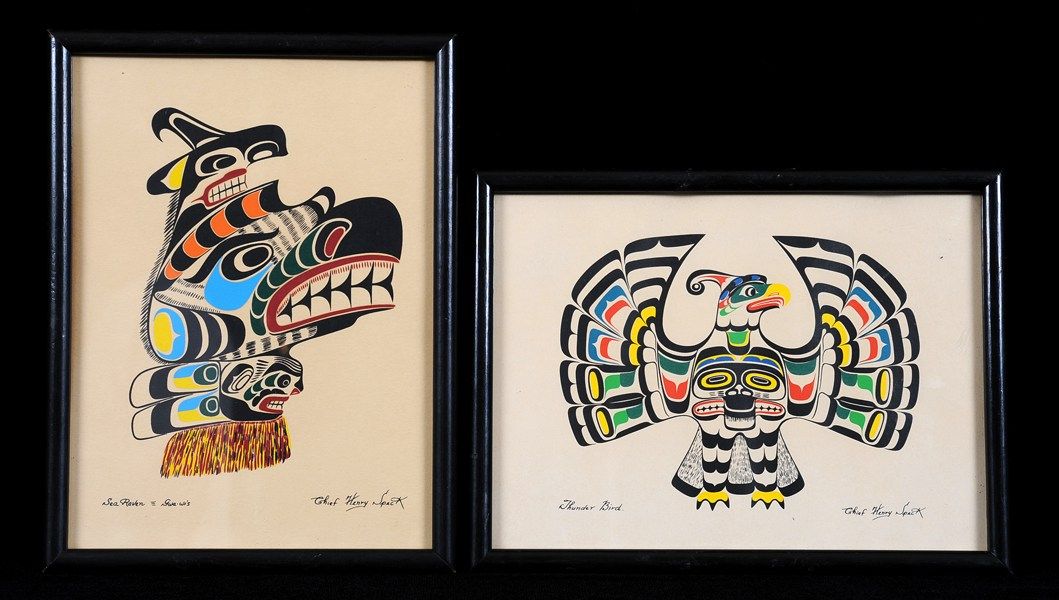 絵画 Chief Henry Speck art Two Chief Henry Speck Prints 
