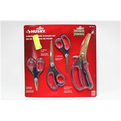 HUSKY 4-PACK OF TITANIUM SCISSORS