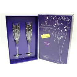 PAIR OF ROYAL DOULTAN WINE GLASSES
