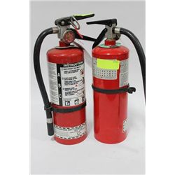TWO FIRE EXTINGUISHERS