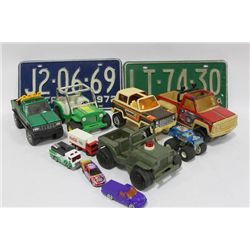 BOX OF TONKA CARS ETC .