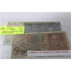 GERMAN 1 SS PANZER DYV. ADOLF HITLER BANK NOTE X2