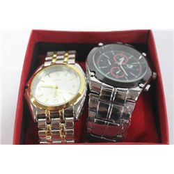 PAIR OF MENS STAINLESS STEEL WATCHES ON CHOICE