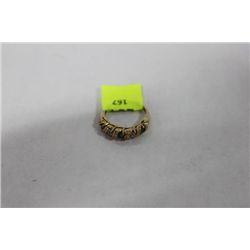 10KT GOLD EMERALD AND DIAMOND RING