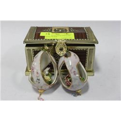 BRADFORD EXCHANGE PORCELAIN EGGS IN TIN BOX