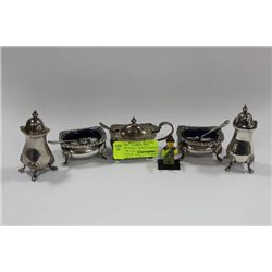 ANTIQUE BIRKS SILVER SALT CELLARS MUSTARD AND SALT