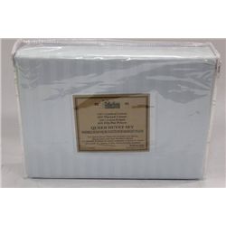 BLUE STRIPE 400 THREAD COUNT QUEEN DUVET SET