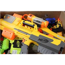 6 NERF GUNS W/ 2 TELESCOPES