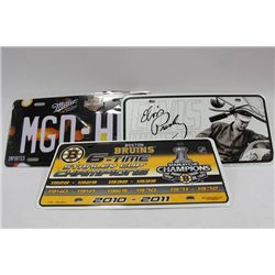 TRAY OF 3 COLLECTIBLE LICENSE PLATES