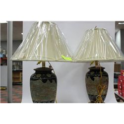 PAIR OF EXOTIC DESIGNER PORCELAIN LAMPS