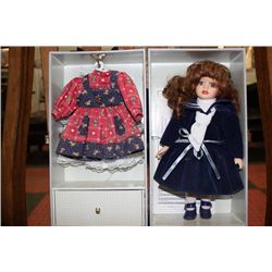 COLLECTOR DOLL W WARDROBE AND CERTIFICATE