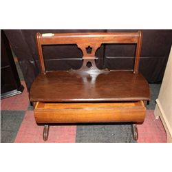 UNIQUE ANTIQUE HALL BENCH W DRAWER