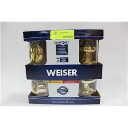 NEW BRASS TONE WEISER SINGLE CYLINDER DEADBOLT
