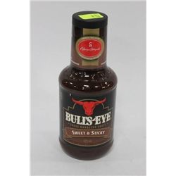 BOTTLE OF BULLSEYE SWEET AND STICKY BBQ SAUCE