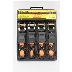 PK OF 4 HEAVY DUTY PVC GRIP TIE DOWN STRAPS