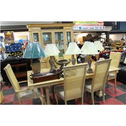 ESTATE TABLE W 6 WICKERBACK CHAIRS/LEAF/BUFFET