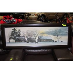 FARM LANDSCAPE PAINTING ON CANVAS SIGNED FRAMED