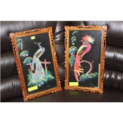SET OF 2 GENUINE MEXICAN FEATHERCRAFT ART