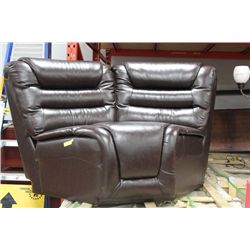 CHOCOLATE BROWN LEATHER CORNER WEDGE