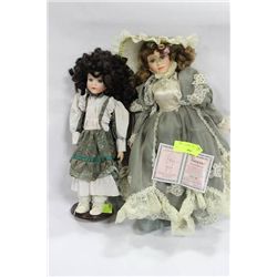 ESTATE PORCELAIN DOLL X2