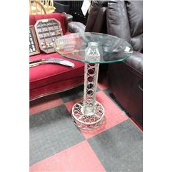 GLASSTOP SIDE TABLE