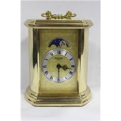 SOLAR QUARTZ BRASS MANTLE CLOCK