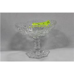 PINWHEEL CRYSTAL OVAL TALL CANDY DISH