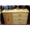 Image 1 : 3 DRAWER 1 DOOR WOOD DRESSER W/MIRROR