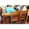 NEW LIGHT OAK WOOD TABLE W 4 SIDECHAIRS AND 2