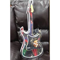 ELIVIS GUITAR SHAPED FLUORESCENT WALL CLOCK