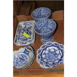 BOX OF PORCELAIN BOWLS AND PLATES ON CHOICE